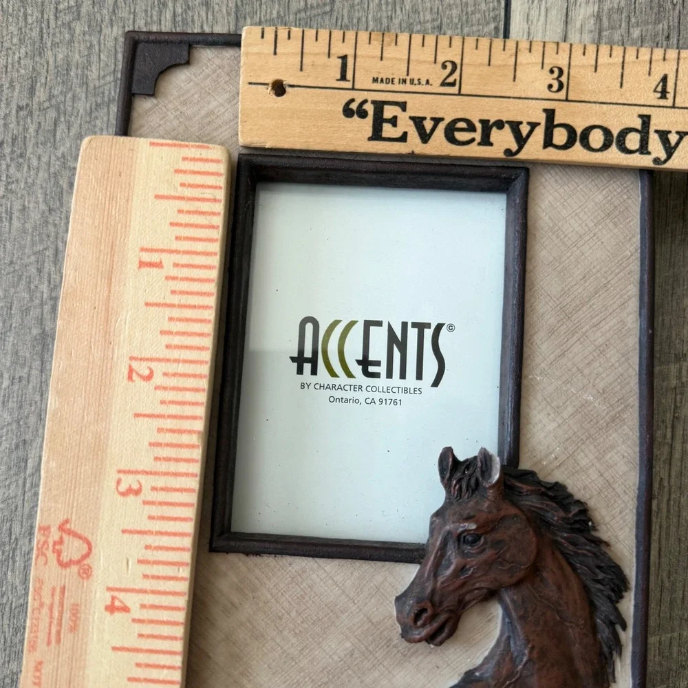 Vintage 1999 Accents Horse Head 3D Picture Frame Brown Western Rustic 5x7